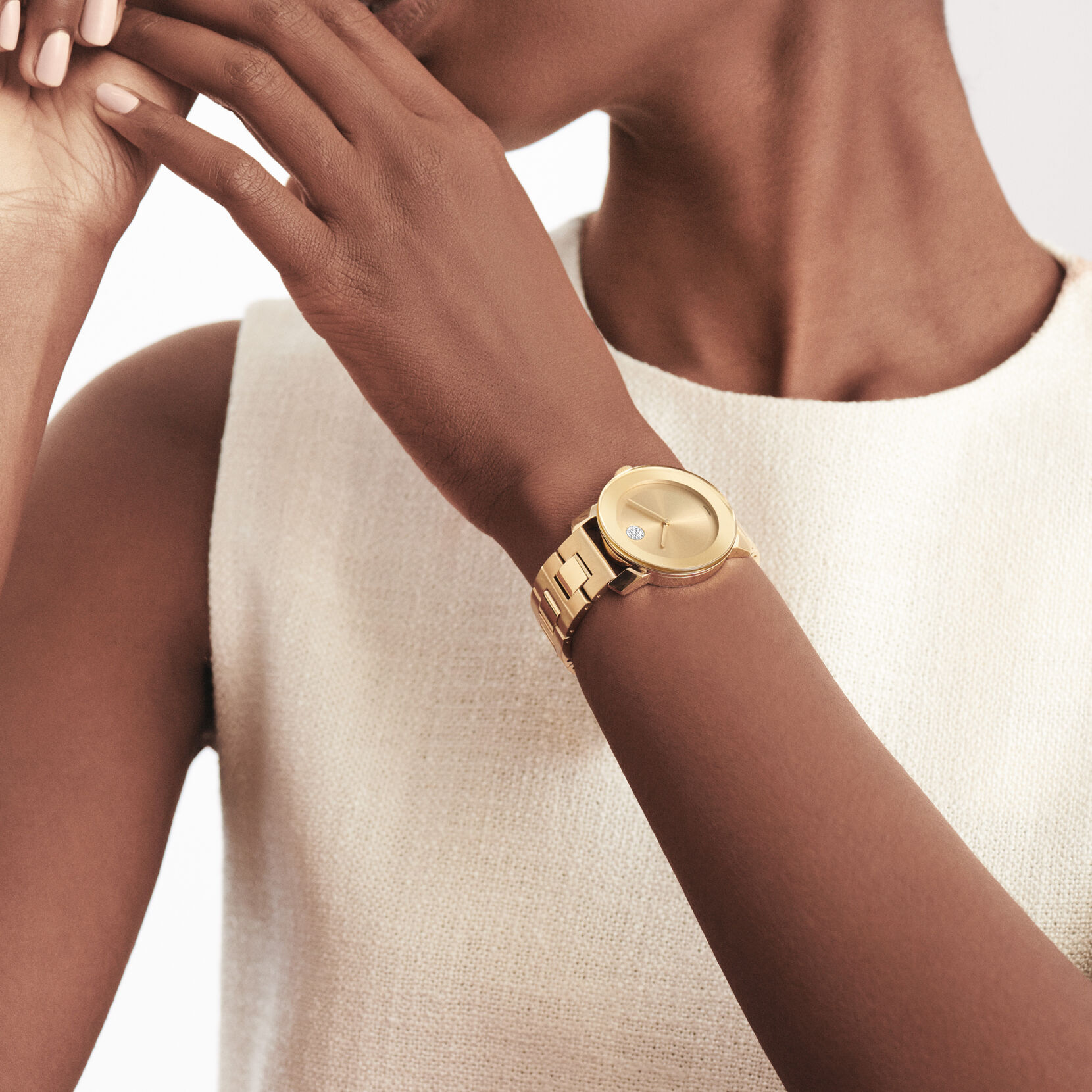 Movado bold gold with diamonds deals