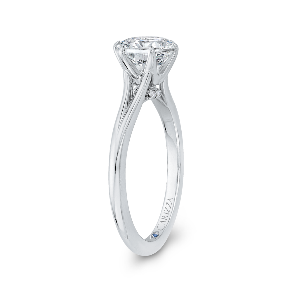 14kt White Gold Cathedral Split Shank Engagement Ring | TDS