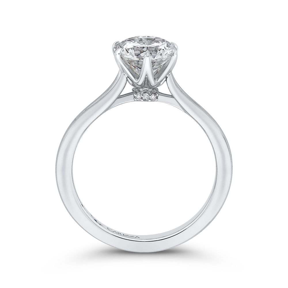 14kt White Gold Cathedral Split Shank Engagement Ring | TDS